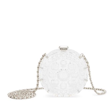 chanel transparent round minaudiere bag spring 2018|Chanel Clear Plastic And Silver Leather Minaudière Silver .